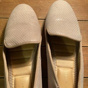Kelly &Katie Leather snake slip ons. 6.5. Worn once. Excellent condition. Beige